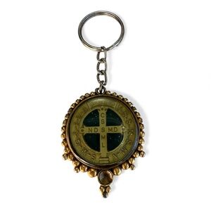 Virgin Saints and Angels Saint Benito Keychain with Case